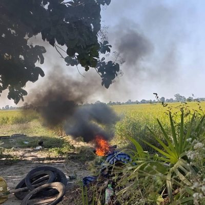 တပ်ပျက်စစ်ကြောင်း ခိုးကြောင်ခိုးဝှက် ထွက်ပြေးသွားသဖြင့် ပုပ်ပွနေသော စစ်သားအလောင်းများကို PDF မီးသင်္ဂြိုဟ်ပေး