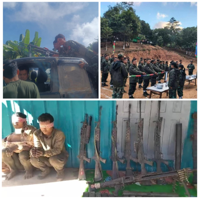 ဗုံးအလုံး ၇၀ ကျော် ကြဲချနေသည့်ကြား ဖလမ်း တပ်စခန်း ၂ ခုကို ချင်းတော်လှန်ရေးတပ်တို့ သိမ်းပိုက်