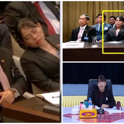 ICJ တွင် အိပ်ငိုက်ခဲ့သည့် ဒေါ်သီတာဦးကို တပ်လော်ဘီများ ချီးမွမ်းနေ