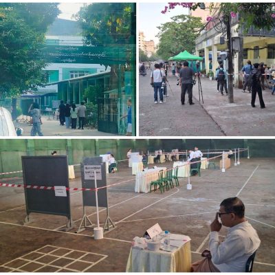 ရန်ကုန်မြို့ အတုအယောင်ရွေးကောက်ပွဲ အပိုင်း ၃ တွင် လုံခြုံရေး ပိုမိုတင်းကျပ်ထားပြီး ရပ်ကွက်လမ်းသွယ်များအထိ စစ်တပ်က နေရာယူထား