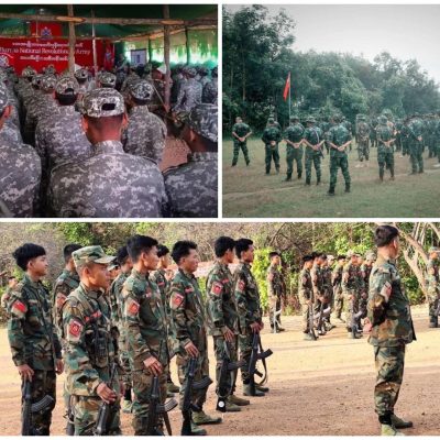 တော်လှန်ရေး တပ်ဖွဲ့ အချင်းချင်းတိုက်ပွဲဖြစ်နေသည့် ပုလဲမြောက်ပိုင်းကို စစ်တပ်က Gyrocopter ၃ စင်းဖြင့် ဗုံးကြဲ