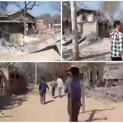 ကျောက်ပန်းတောင်းတွင် ထွက်မပြေးနိုင်သည့် အဘွား ၃ ဦးကို စစ်တပ် မီးရှို့သတ်ဖြတ်