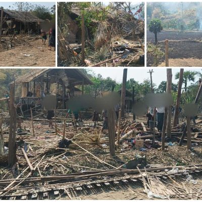 ထီးလင်းတွင် စစ်တပ် လေကြောင်းတိုက်ခိုက်၊ ပြည်သူ ၂ ဦး ဗုံးစ ခေါင်းထိမှန်ကာ သေဆုံး