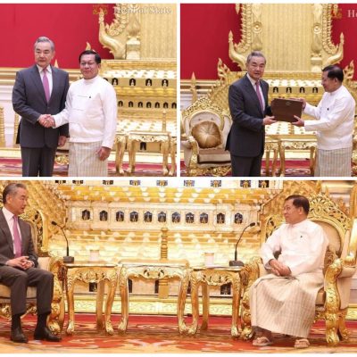 လူထုစက်ဆုပ်သည့် အတုအယောင်အစိုးရကို အသက်ဆက်ပေးရန် ကြိုးပမ်းသည့် တရုတ်နိုင်ငံခြားရေးဝန်ကြီး၏ ခရီးစဉ်အပေါ် ဝေဖန်မှုများမြင့်တက်