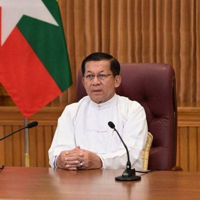 သွေးစွန်းသော လက်ဖြင့် ဟန်ပြငြိမ်းချမ်းရေးအကြောင်း မင်းအောင်လှိုင် နှစ်သစ်ကူး မိန့်ခွန်းပြော