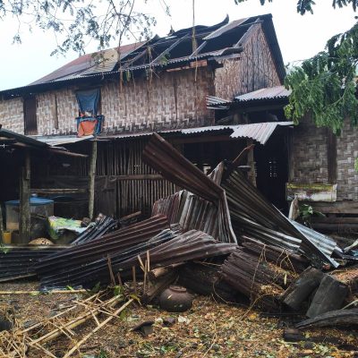 ကြို့ပင်ကောက်တွင် လေပြင်းတိုက်၍ မိုးသီးကြွေ၊နေအိမ် ၄၀၀ ကျော်ပျက်စီး