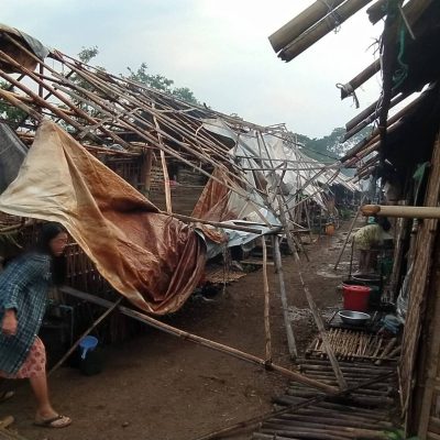 နမ္မတီး၊ စိန်ထရေဇား စစ်ရှောင်စခန်း လေ‌ပြင်းကြောင့် ပျက်စီး