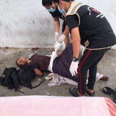 မြေနီကုန်း ခုံးတံတားအောက်တွင် လေဖြတ်နေသည့် အမျိုးသားတစ်ဦးကို လာစွန့်ပစ်ထား