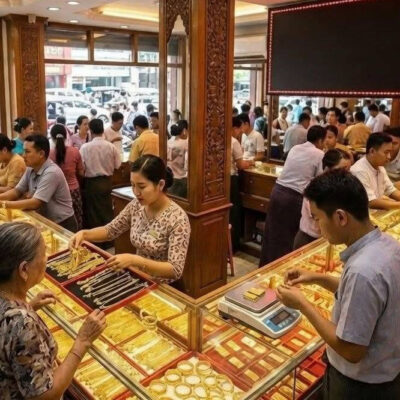 ကမ္ဘာ့ရွှေဈေး ထိုးကျသော်လည်း ပြည်တွင်းရွှေဈေး မာနေ၍ ဝေဖန်၊ ဝယ်လိုအားမြင့်တက်နေ၍ဟုဆို